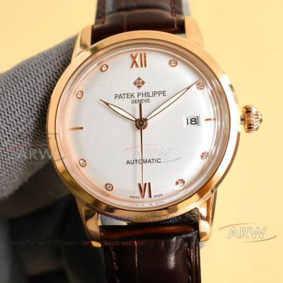 Swiss-grade replica Patek Philippe 9015 automatic mechanical rose gold case 40mm 